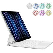 Fanji iPad Air 13 inch Case 2024 with Keyboard M2, iPad Air M2 13-Inch Magnetic Wireless Keyboard, Slim Folio Cover with Multi-Touch Trackpad, Floating Stand, Rainbow Color Backlit Keyboard